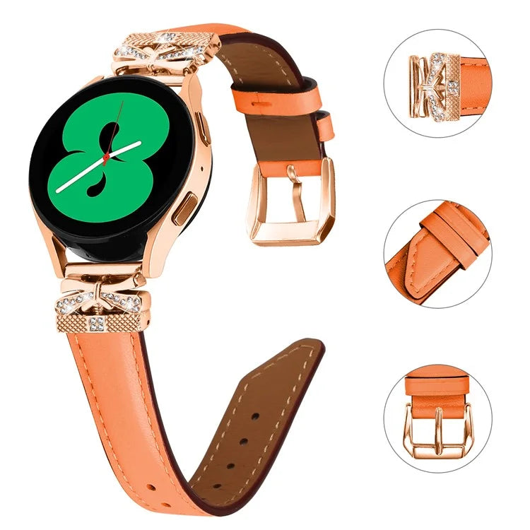 For Huami Amazfit Cheetah Pro Rose Gold Buckle Wrist Band 20mm Genuine Cowhide Leather Butterfly Watch Strap