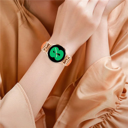 For Huami Amazfit Cheetah Pro Rose Gold Buckle Wrist Band 20mm Genuine Cowhide Leather Butterfly Watch Strap