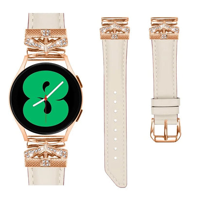 For Huami Amazfit Cheetah Pro Rose Gold Buckle Wrist Band 20mm Genuine Cowhide Leather Butterfly Watch Strap