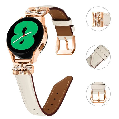For Huami Amazfit Cheetah Pro Rose Gold Buckle Wrist Band 20mm Genuine Cowhide Leather Butterfly Watch Strap