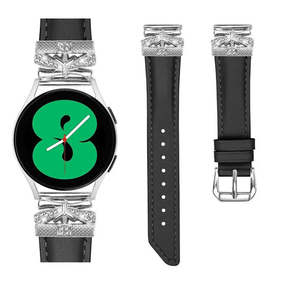 For Huami Amazfit Cheetah Pro Silver Buckle Watch Band 20mm Butterfly Connector Wrist Strap