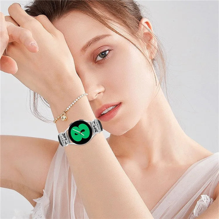 For Huami Amazfit Cheetah Pro Silver Buckle Watch Band 20mm Butterfly Connector Wrist Strap