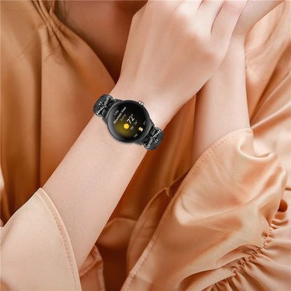 For Google Pixel Watch / Watch 2 Watch Strap Black Buckle Butterfly Connector Watchband