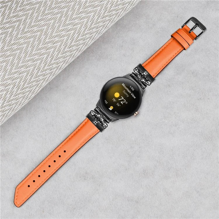 For Google Pixel Watch / Watch 2 Watch Strap Black Buckle Butterfly Connector Watchband