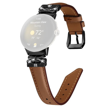 For Google Pixel Watch / Watch 2 Watch Strap Black Buckle Butterfly Connector Watchband