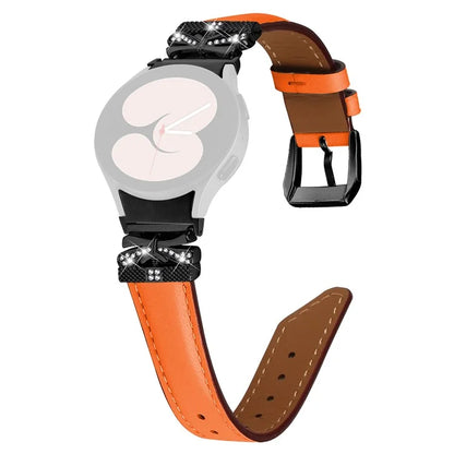 For Samsung Galaxy Watch6 44mm / Watch6 Classic 43mm / 47mm Black Buckle Watchband Butterfly Connector Strap