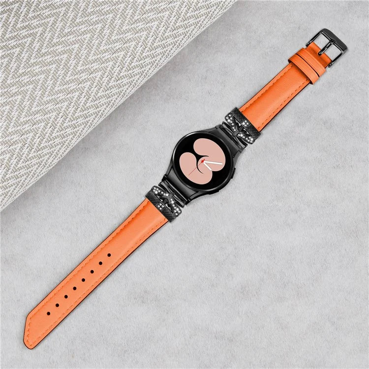 For Samsung Galaxy Watch6 44mm / Watch6 Classic 43mm / 47mm Black Buckle Watchband Butterfly Connector Strap