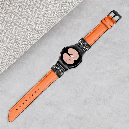 For Samsung Galaxy Watch6 44mm / Watch6 Classic 43mm / 47mm Black Buckle Watchband Butterfly Connector Strap