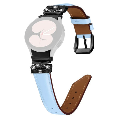 For Samsung Galaxy Watch6 44mm / Watch6 Classic 43mm / 47mm Black Buckle Watchband Butterfly Connector Strap