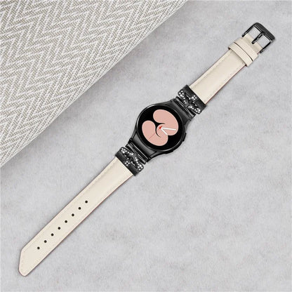 For Samsung Galaxy Watch6 44mm / Watch6 Classic 43mm / 47mm Black Buckle Watchband Butterfly Connector Strap