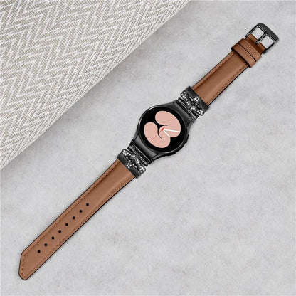 For Samsung Galaxy Watch6 44mm / Watch6 Classic 43mm / 47mm Black Buckle Watchband Butterfly Connector Strap