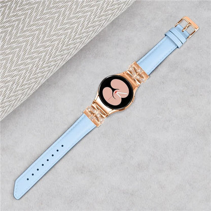For Samsung Galaxy Watch6 44mm / Watch6 Classic 43mm / 47mm Watch Strap Rose Gold Buckle Butterfly Connector Band