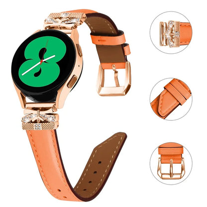 Rose Gold Buckle Strap for Samsung Galaxy Watch3 41mm  /  Galaxy Watch4  /  Watch5  /  Watch4 Classic  /  Watch4 / 5 Active 20mm Watch Band