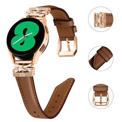 Rose Gold Buckle Strap for Samsung Galaxy Watch3 41mm  /  Galaxy Watch4  /  Watch5  /  Watch4 Classic  /  Watch4 / 5 Active 20mm Watch Band