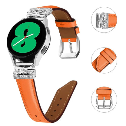 Silver Buckle 20mm Watch Band for Samsung Galaxy Watch6 44mm 40mm / Watch 5 Active 44mm 40mm / Watch 5 44mm 40mm / Watch4 Active 44mm 40mm