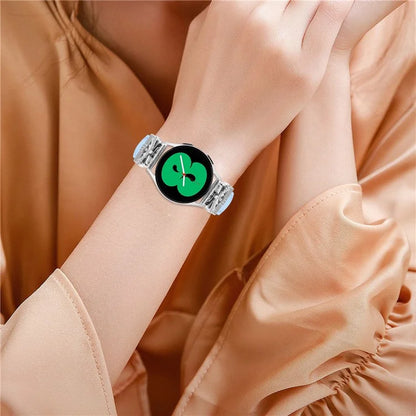 Silver Buckle 20mm Watch Band for Samsung Galaxy Watch6 44mm 40mm / Watch 5 Active 44mm 40mm / Watch 5 44mm 40mm / Watch4 Active 44mm 40mm