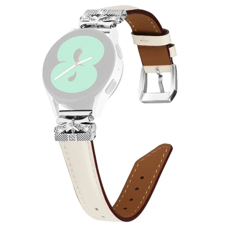 Silver Buckle 20mm Watch Band for Samsung Galaxy Watch6 44mm 40mm / Watch 5 Active 44mm 40mm / Watch 5 44mm 40mm / Watch4 Active 44mm 40mm