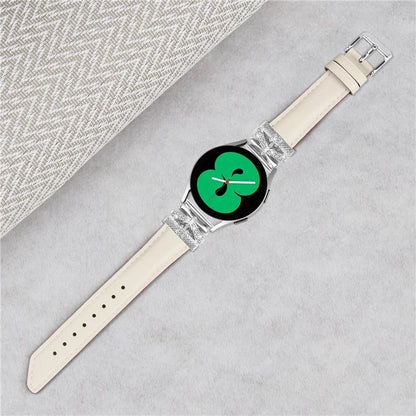 Silver Buckle 20mm Watch Band for Samsung Galaxy Watch6 44mm 40mm / Watch 5 Active 44mm 40mm / Watch 5 44mm 40mm / Watch4 Active 44mm 40mm