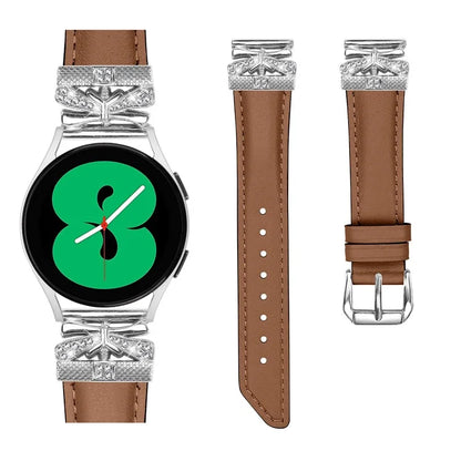 Silver Buckle 20mm Watch Band for Samsung Galaxy Watch6 44mm 40mm / Watch 5 Active 44mm 40mm / Watch 5 44mm 40mm / Watch4 Active 44mm 40mm