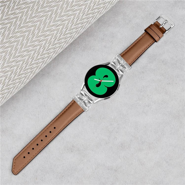 Silver Buckle 20mm Watch Band for Samsung Galaxy Watch6 44mm 40mm / Watch 5 Active 44mm 40mm / Watch 5 44mm 40mm / Watch4 Active 44mm 40mm