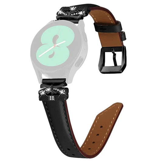 20mm Watch Band for Samsung Galaxy Watch6 44mm 40mm / Watch 5 Active 44mm 40mm / Watch 5 44mm 40mm / Watch4 Active 44mm 40mm, Black Buckle