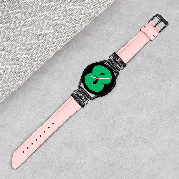 20mm Watch Band for Samsung Galaxy Watch6 44mm 40mm / Watch 5 Active 44mm 40mm / Watch 5 44mm 40mm / Watch4 Active 44mm 40mm, Black Buckle