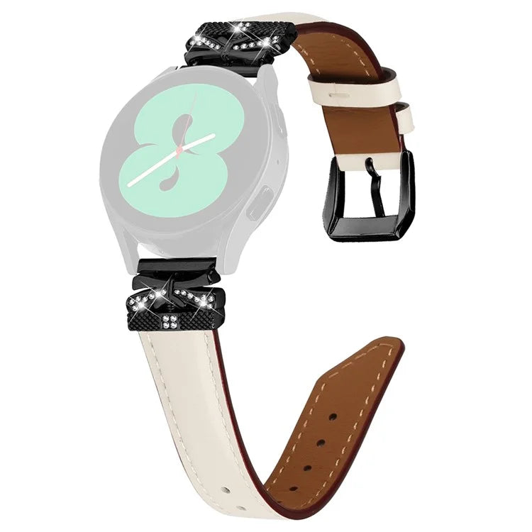 20mm Watch Band for Samsung Galaxy Watch6 44mm 40mm / Watch 5 Active 44mm 40mm / Watch 5 44mm 40mm / Watch4 Active 44mm 40mm, Black Buckle