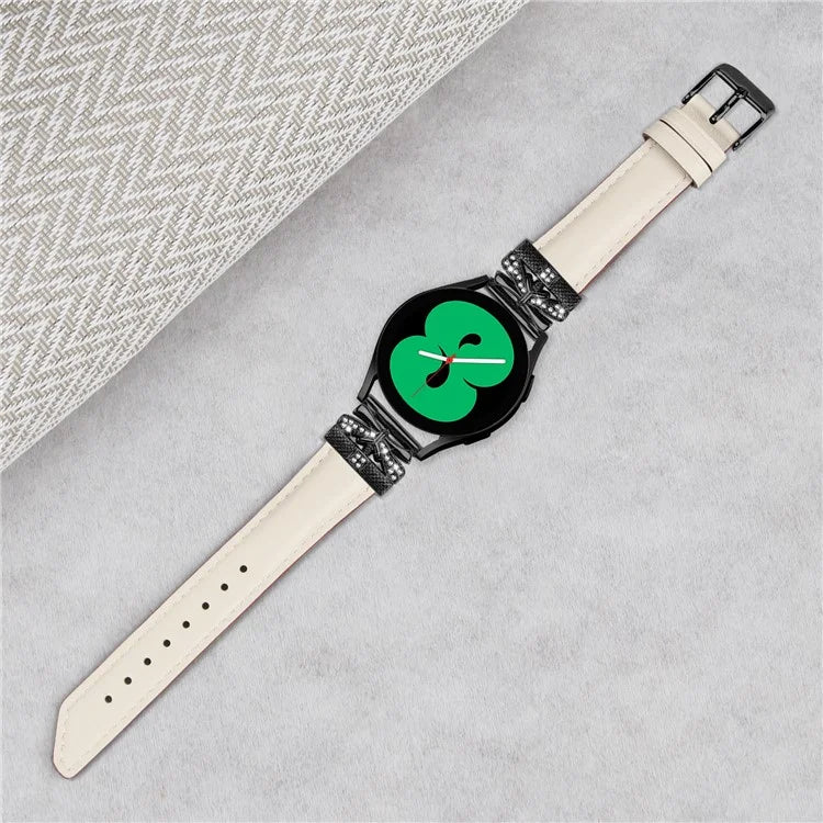 20mm Watch Band for Samsung Galaxy Watch6 44mm 40mm / Watch 5 Active 44mm 40mm / Watch 5 44mm 40mm / Watch4 Active 44mm 40mm, Black Buckle