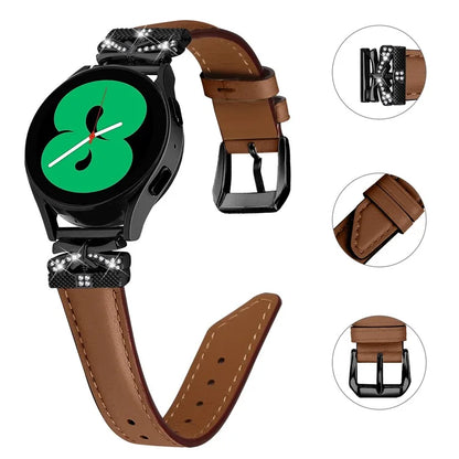 20mm Watch Band for Samsung Galaxy Watch6 44mm 40mm / Watch 5 Active 44mm 40mm / Watch 5 44mm 40mm / Watch4 Active 44mm 40mm, Black Buckle