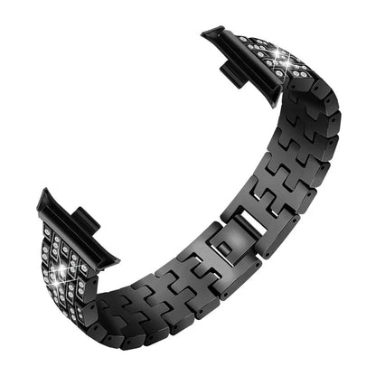 For Xiaomi Smart Band 8 Pro Watch Band Rhinestone Decor 5-Bead Metal Watch Strap