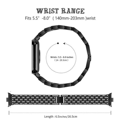 For Xiaomi Smart Band 8 Pro Watch Band Rhinestone Decor 5-Bead Metal Watch Strap
