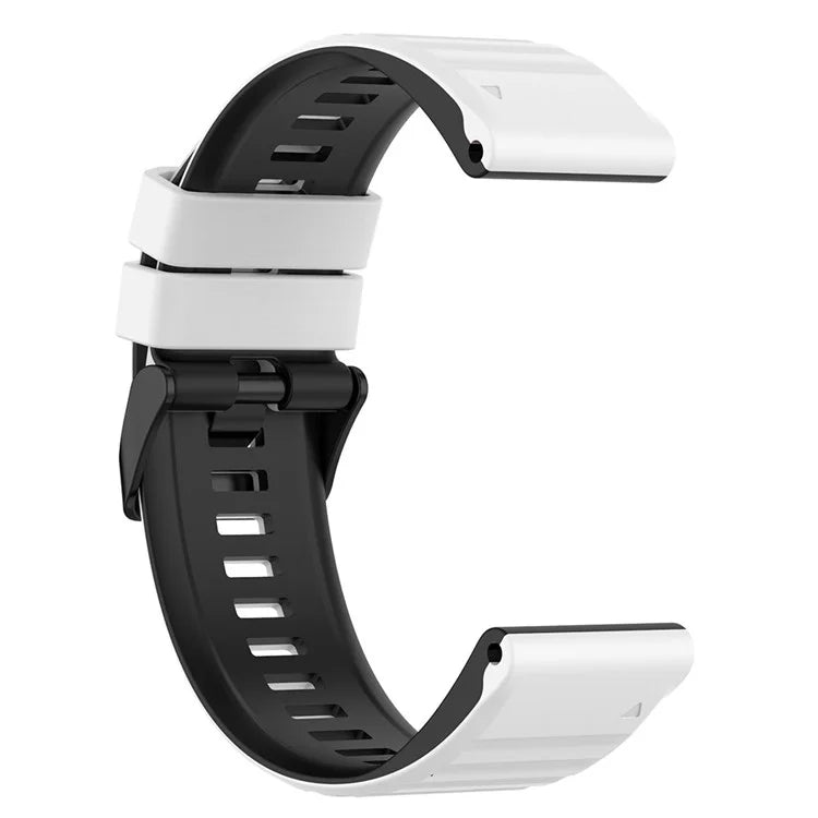 For Garmin Fenix 7X Pro Watch Bands Horizontal Stripes Silicone Dual-color Strap