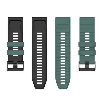 For Garmin Fenix 7X Pro Watch Bands Horizontal Stripes Silicone Dual-color Strap