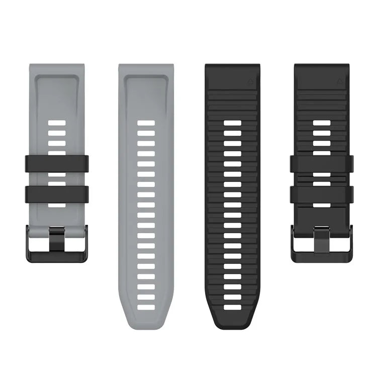 For Garmin Fenix 7X Pro Watch Bands Horizontal Stripes Silicone Dual-color Strap