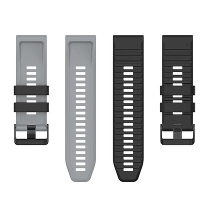 For Garmin Fenix 7X Pro Watch Bands Horizontal Stripes Silicone Dual-color Strap