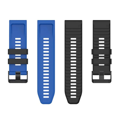 For Garmin Fenix 7X Pro Watch Bands Horizontal Stripes Silicone Dual-color Strap