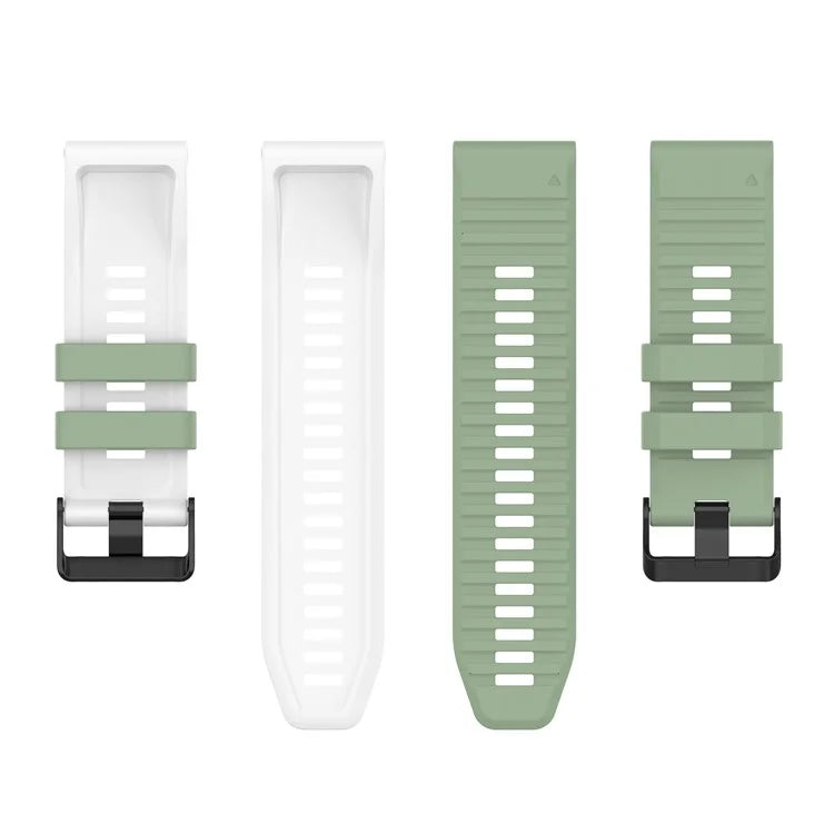 For Garmin Fenix 7X Pro Watch Bands Horizontal Stripes Silicone Dual-color Strap