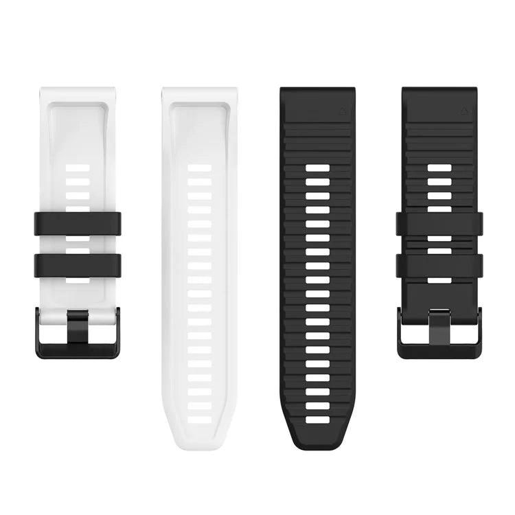 For Garmin Fenix 7 Pro  Silicone Watch Bands Dual-color Horizontal Stripes Wrist Strap
