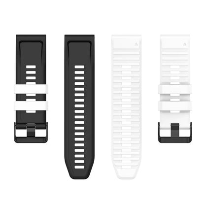 For Garmin Fenix 7 Pro  Silicone Watch Bands Dual-color Horizontal Stripes Wrist Strap