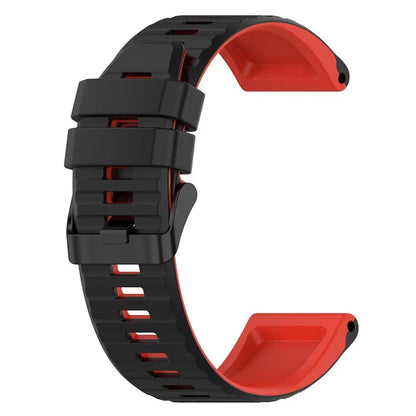 For Garmin Fenix 7 Pro  Silicone Watch Bands Dual-color Horizontal Stripes Wrist Strap