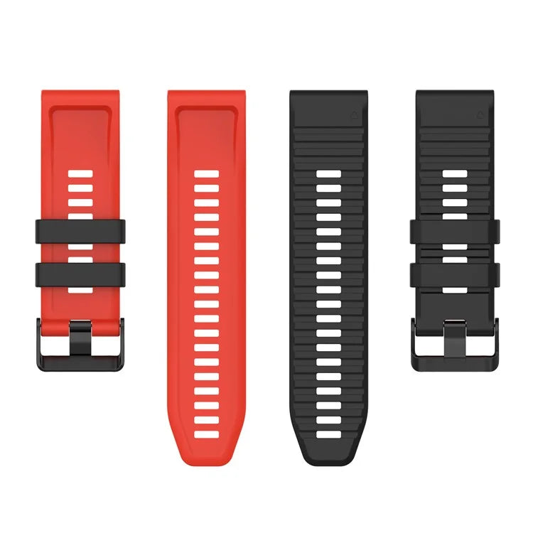 For Garmin Fenix 7 Pro  Silicone Watch Bands Dual-color Horizontal Stripes Wrist Strap