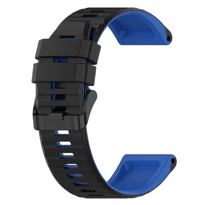 For Garmin Fenix 7 Pro  Silicone Watch Bands Dual-color Horizontal Stripes Wrist Strap