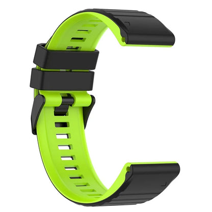 For Garmin Fenix 7 Pro  Silicone Watch Bands Dual-color Horizontal Stripes Wrist Strap