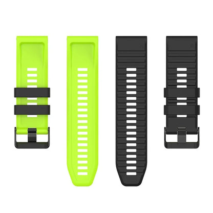 For Garmin Fenix 7 Pro  Silicone Watch Bands Dual-color Horizontal Stripes Wrist Strap