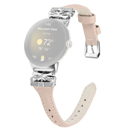 Silver Buckle Watch Band for Google Pixel Watch / Pixel Watch 2 Wrist Strap with Butterfly Connector