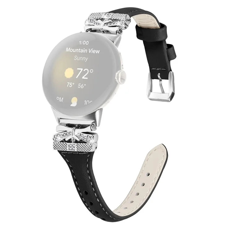 Silver Buckle Watch Band for Google Pixel Watch / Pixel Watch 2 Wrist Strap with Butterfly Connector