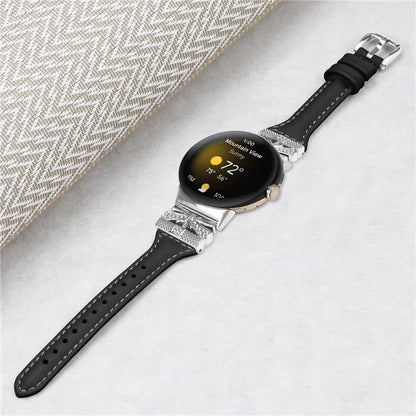 Silver Buckle Watch Band for Google Pixel Watch / Pixel Watch 2 Wrist Strap with Butterfly Connector