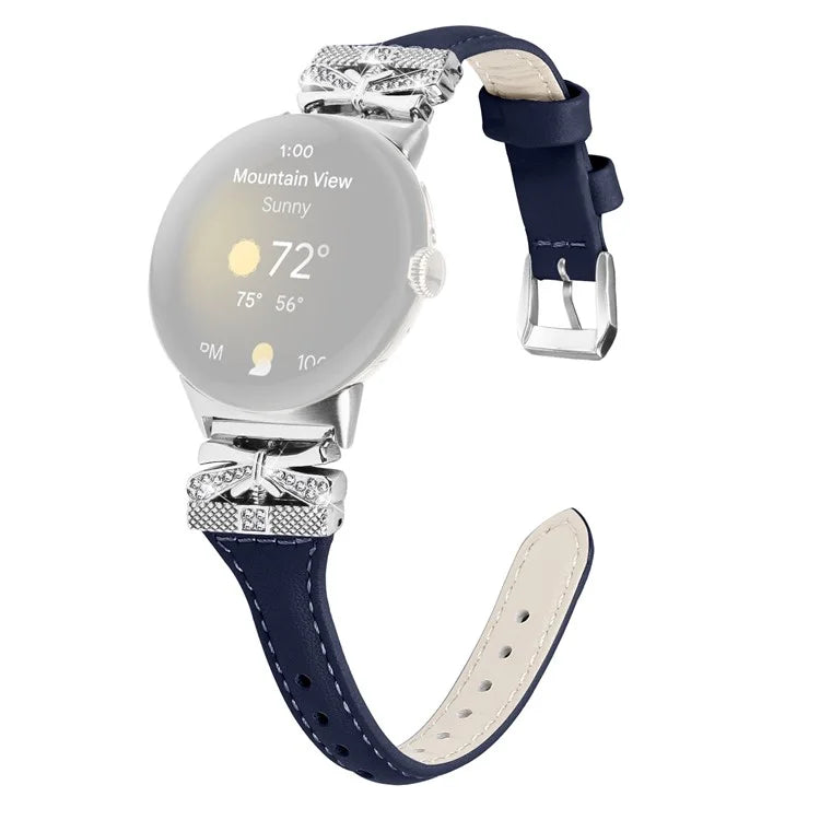 Silver Buckle Watch Band for Google Pixel Watch / Pixel Watch 2 Wrist Strap with Butterfly Connector