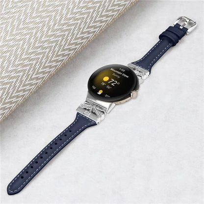 Silver Buckle Watch Band for Google Pixel Watch / Pixel Watch 2 Wrist Strap with Butterfly Connector