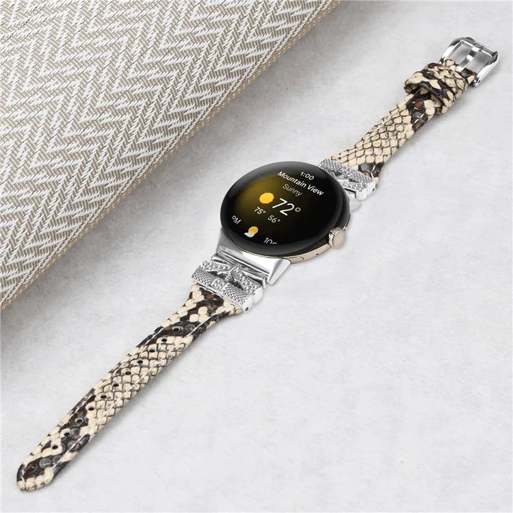 Silver Buckle Watch Band for Google Pixel Watch / Pixel Watch 2 Wrist Strap with Butterfly Connector